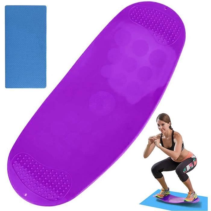Balance Board,Planche d'équilibre de fitness exercice de base des muscles abdominaux et des muscles des jambes (violet)