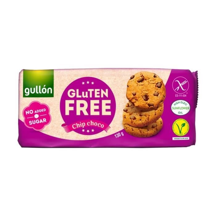 GULLON - Biscuits aux Pépites de Chocolat Sans Gluten 130 g (Chocolat)