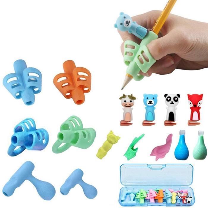 Pencil Grips,Guide Doigt Enfant, Aide écriture - Lot de 16 guide-doigts au design ergonomique Pencil Grips Pour Enfants Étudiants