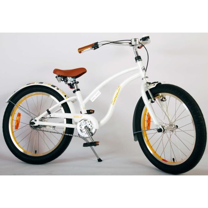 Vélo Enfant Fille Miracle Cruiser 20 Pouces Cadre Aluminium Frein au Guidon et Rétropédalage Blanc 85% Assemblé