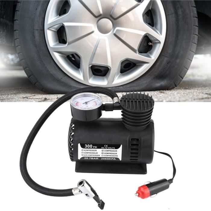 Dioche Gonfleur de compresseur d'air Mini pompe de gonflage de pneu de la jauge 300PSI de compresseur d'air de vélo de voiture