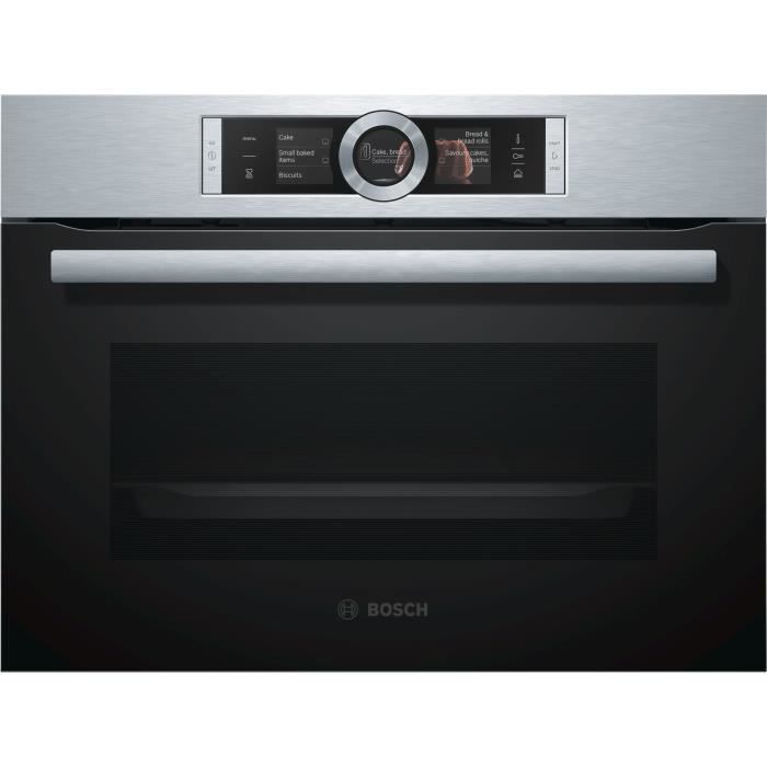 Bosch Serie 8 CSG636BS3, Moyenne, Four électrique, 47 L, 47 L, 30 - 250 °C, Noir, Acier inoxydable
