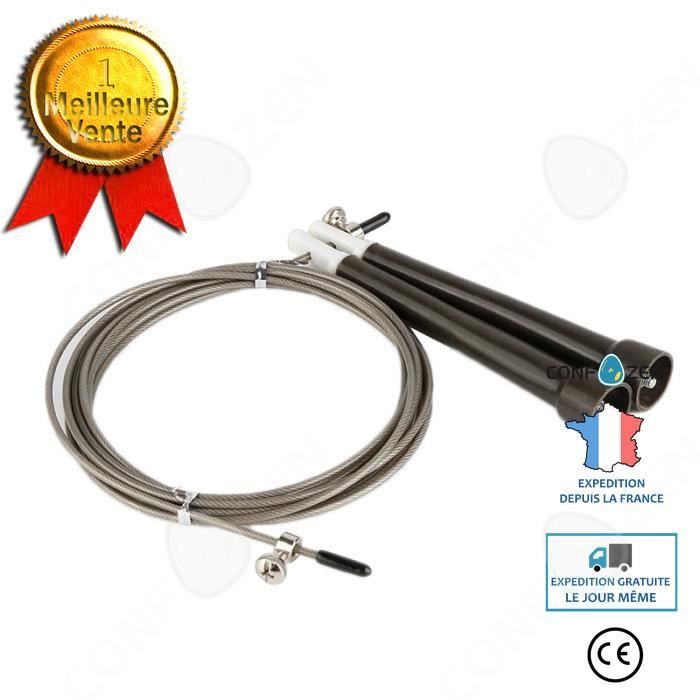 CONFO Accessoires Fitness - Musculation,3M corde à sauter cordes à sauter câble acier réglable vitesse rapide poignée - Type light g