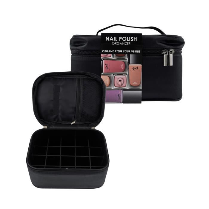 Coffret cadeau beauté organisateur de vernis à ongles 15 emplacements noir