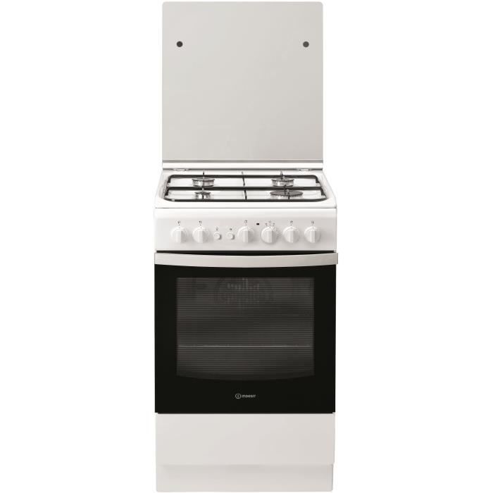 INDESIT IS5G2PCW/FR - Cuisinière table gaz - 50cm - 4 zones de cuisson - Blanc