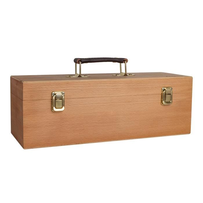 Boîte de rangement utilitaire en bois (vide): bois de hêtre 36 x 13 x 13 cm