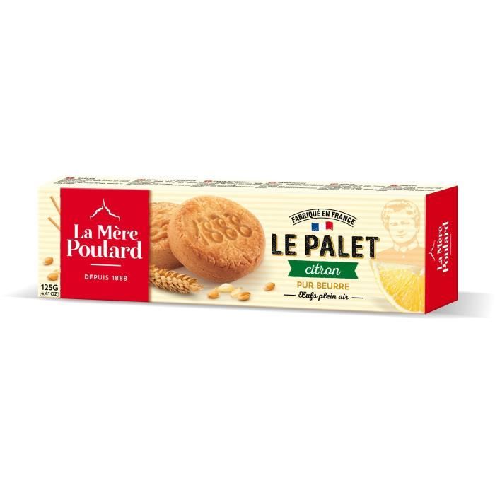 Biscuiterie la Mère Poulard Etui de Palets au Citron 125g