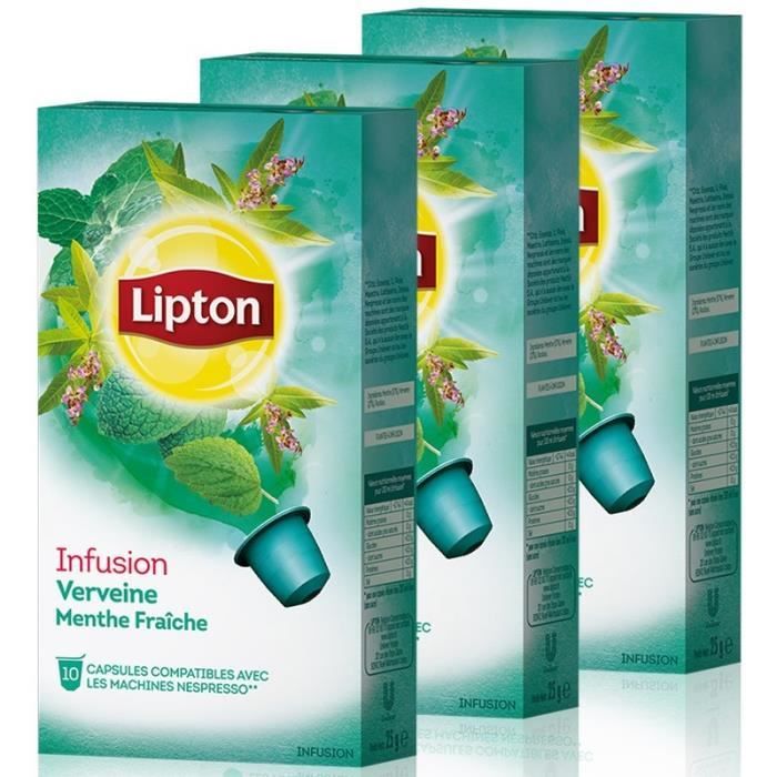 LIPTON Capsules Infusion Verveine Menthe - 3 x10 capsules