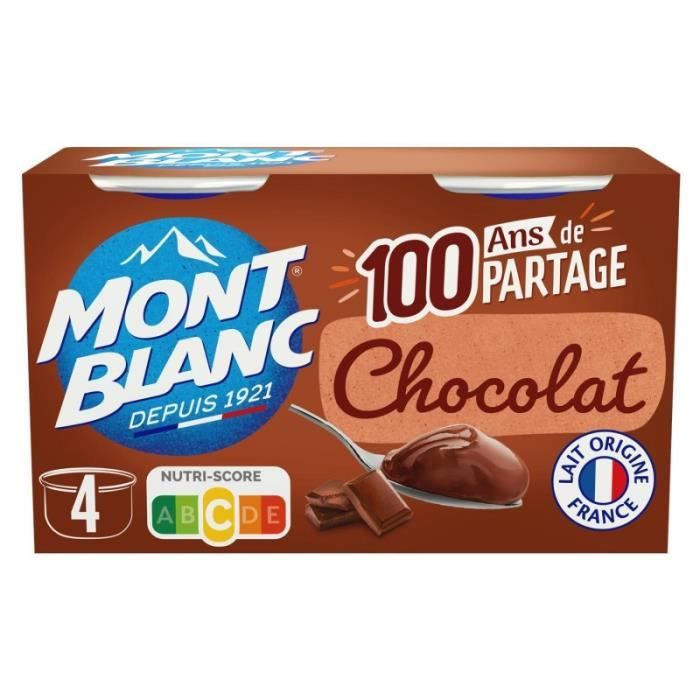 MONT BLANC - Crème Dessert Chocolat 500G - Lot De 4