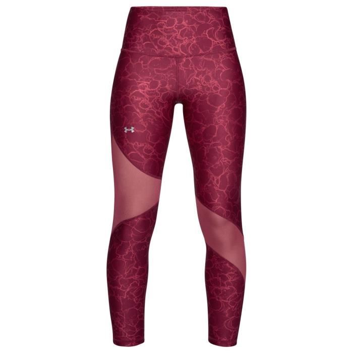 UNDER ARMOUR Legging - HeatGear Print Crop - rose - femme