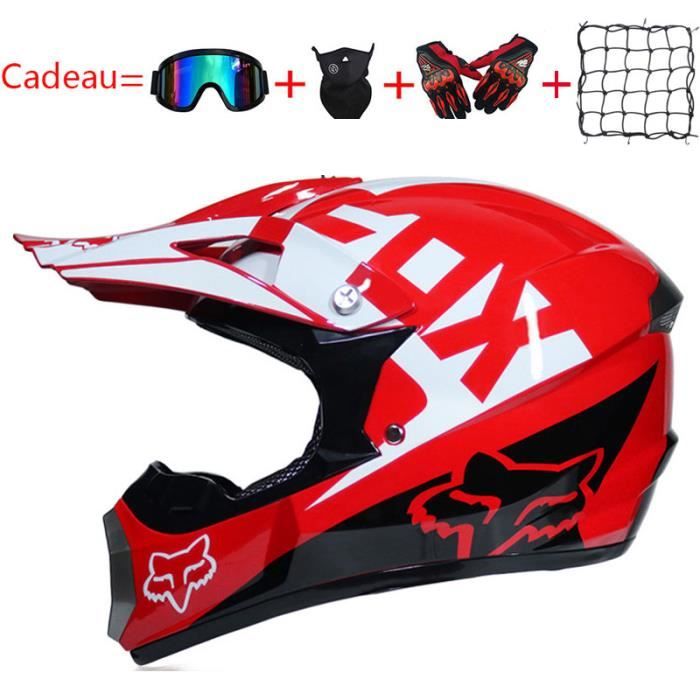 Casque Moto Enfant Casque de Marque Motocross Racing Armure complète Casque mat intégral Pleine Couverture Casque Hors-Route