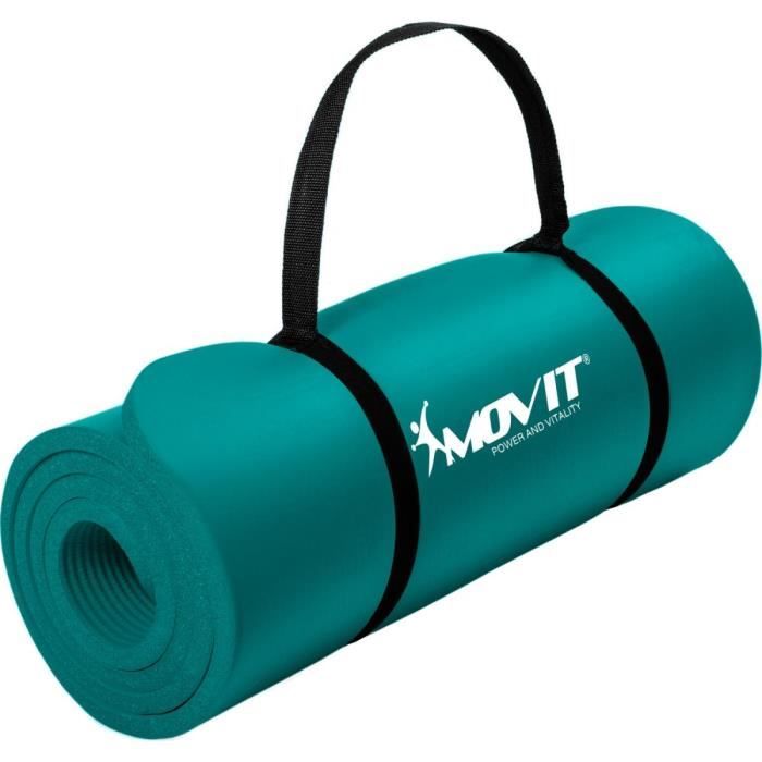 MOVIT Tapis de gymnastique 190cm x 60cm x 1,5cm, bleu pétrole