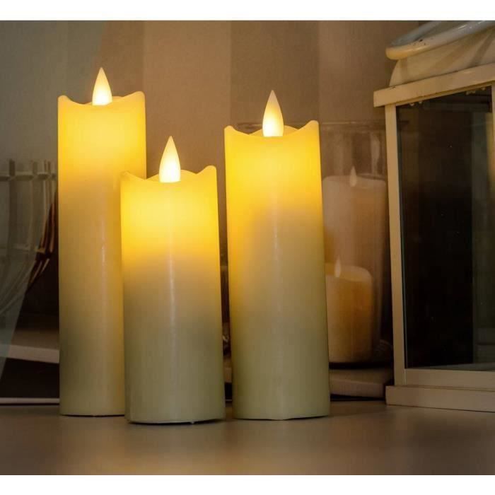 Bougie LED en cire véritable pour l'intérieur Polarlite PL-8383020 ivoire LED ambre 1 pc(s)