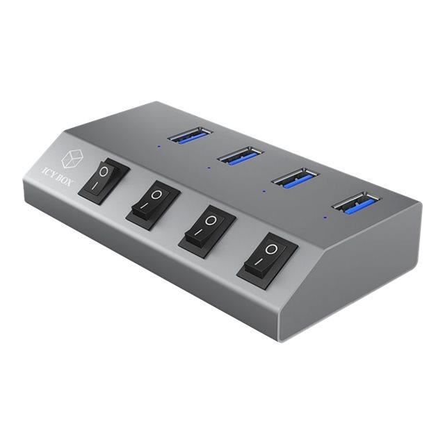 ICY BOX IB-HUB1405 Concentrateur (hub) 4 x SuperSpeed USB 3.0 Ordinateur de bureau