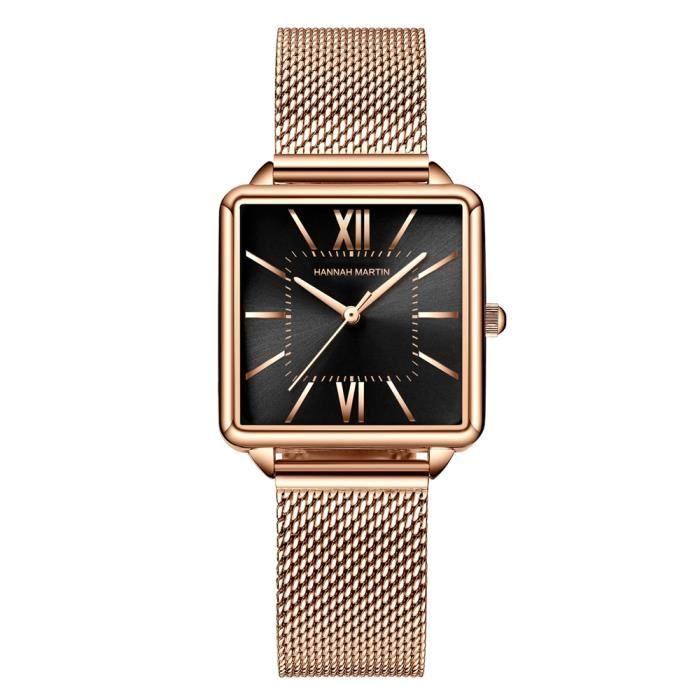 SHARPHY Montre Femme Étanche Quartz Carré Tendance Cadeau de Noël
