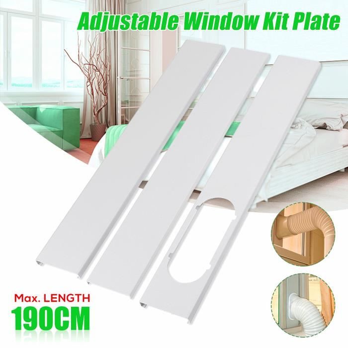 3PCs kit Glissière de fenêtre 190cm Pr Mobile Climatiseur Climatisation Portable Portatif