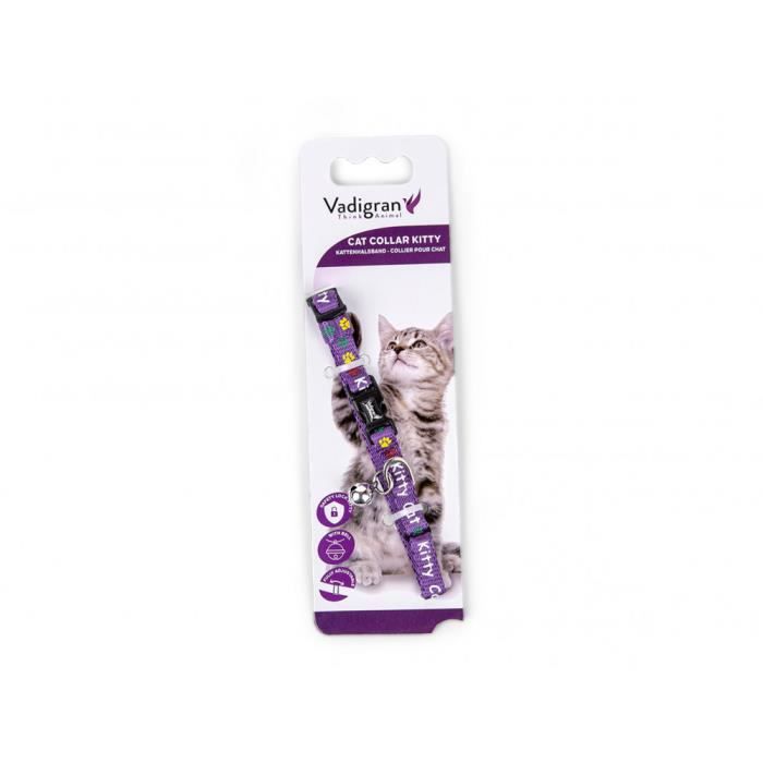 Collier chaton KITTY mauve. 16-25cm x 8mm.-Vadigran 3,000000 Violet