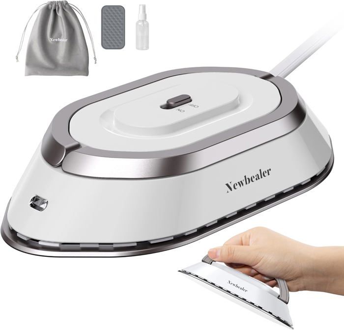 Sunbeam - Fer à Vapeur De Voyage, 1080 Watts, Double Tension 120240 Taille Compacte Portable Semelle Anti Adherente Poignee A Toucher Doux Utilisation Horizontale Ou Verticale Sac De Transport