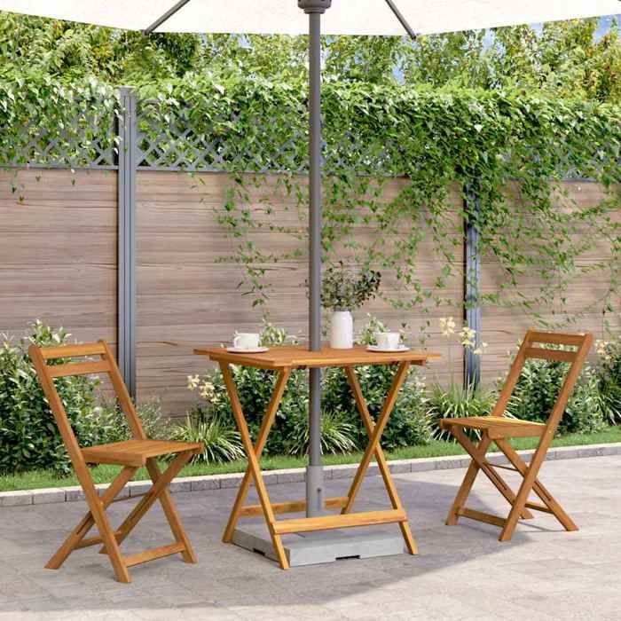 Table pliable de jardin BDM - Balcon et terrasse - 70x70x75 cm - bois dacacia massif DECO J5916585