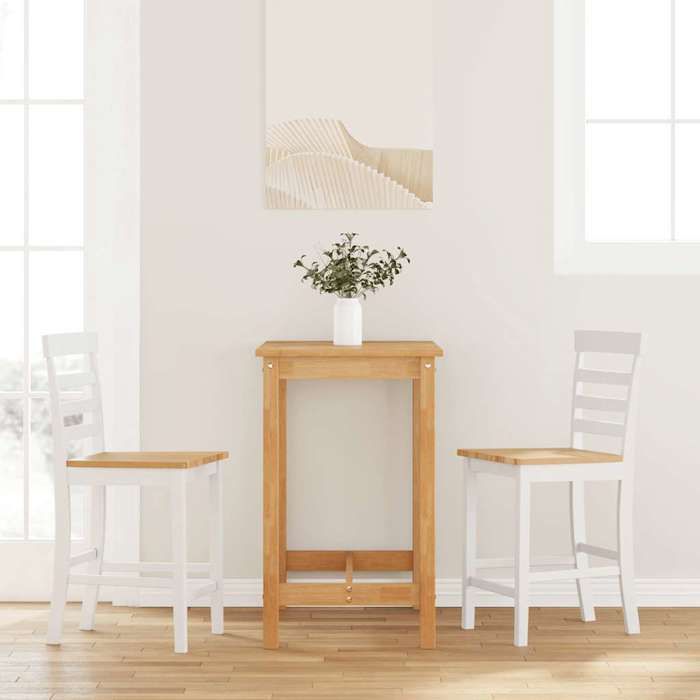 VidaXL Tabourets de bar 2 pcs blanc bois massif dhévéa chaise chaise de bar de cuisine chaise de restaurant chaise de 4102542