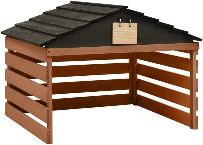 VidaXL Garage Pour Tondeuse Robot - Abri Jardin En Bois Sapin 78x74x54 Cm - Noir Et Marron