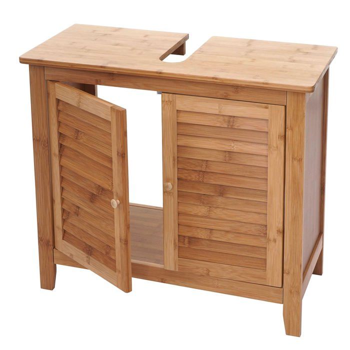 Meuble sous lavabo en bambou design pratique et elegant pour salle de bain 60x67x30cm 04_0001253 Meuble sous lavabo en bambou design pratique et elegant pour salle de bain 60x67x30cm 04_0001253