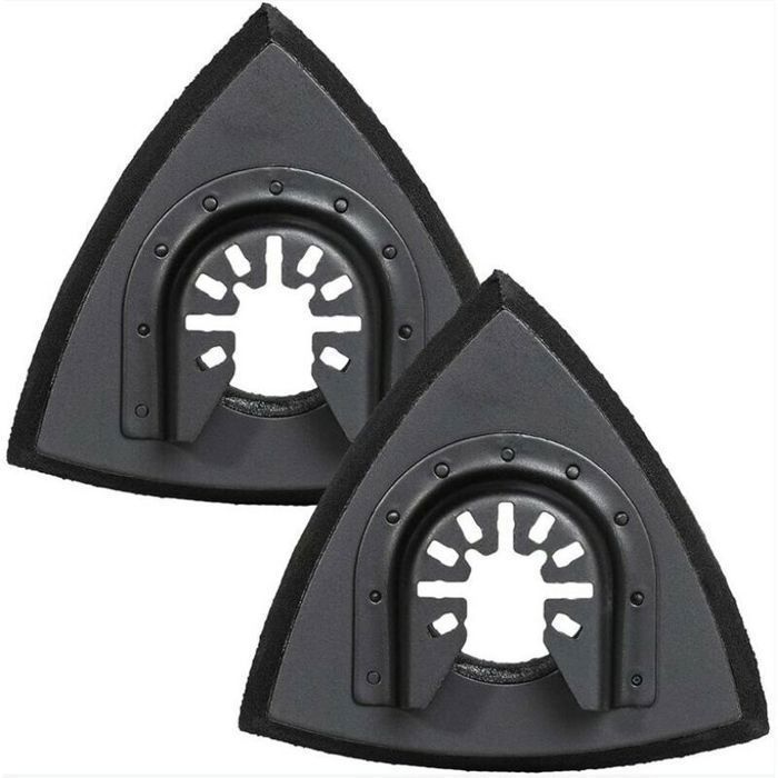 Lot De 2 Patins De Ponçage Triangulaires Adhésifs - Pour Ponceuse Multi-outils, Remplacement Facile, Noir Et Blanc