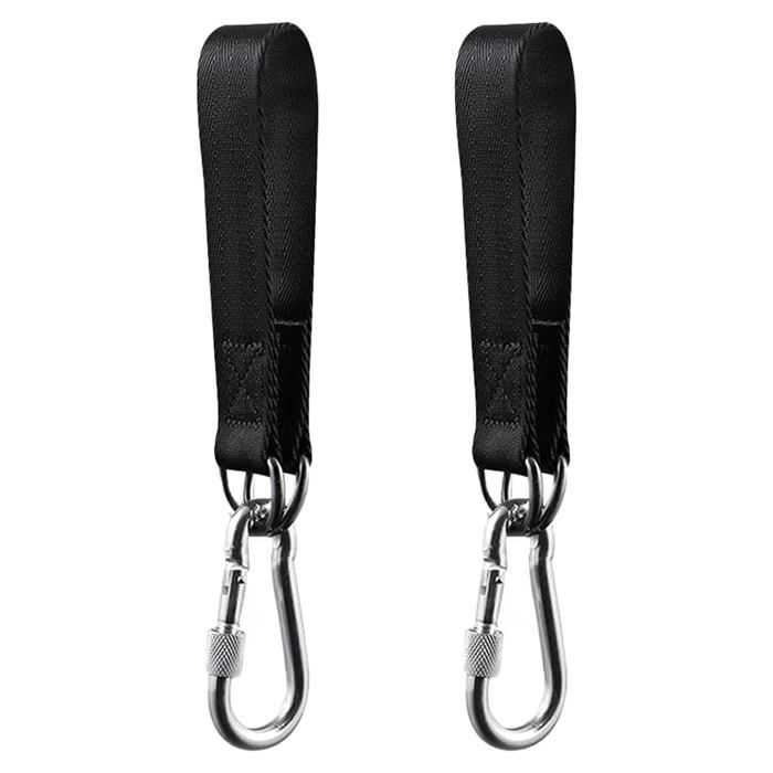 Meilleurs prix pour Kit de Suspension Noir pour Balançoire 2 Pièces Sangles avec 2 Mousquetons de Charge Lourde et Anneaux D