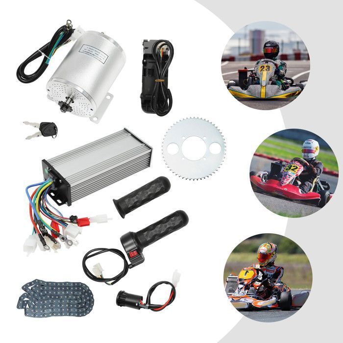 Kit Moteur Brushless 48-72V 3KW - Kit Moteur Sans Brosse pour Scooters Motocyclettes Électriques Go-Karts - MOTEUR COMPLET