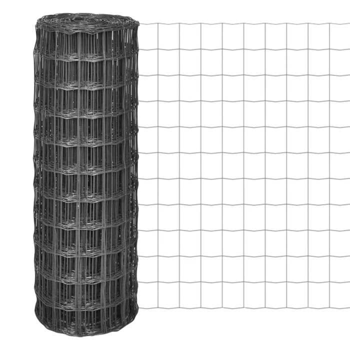 vidaXL Clôture Barrière de Jardin Euro 10x1 m Maille Acier 77 x 64 mm Gris 142520