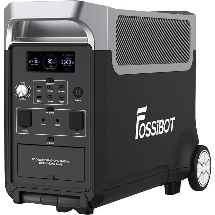 FOSSIBOT F3600PRO 3840Wh 3600W Powerstation Portable Générateur Electrique LiFePO4 Batterie 230V Centrale Électrique Camping RV App