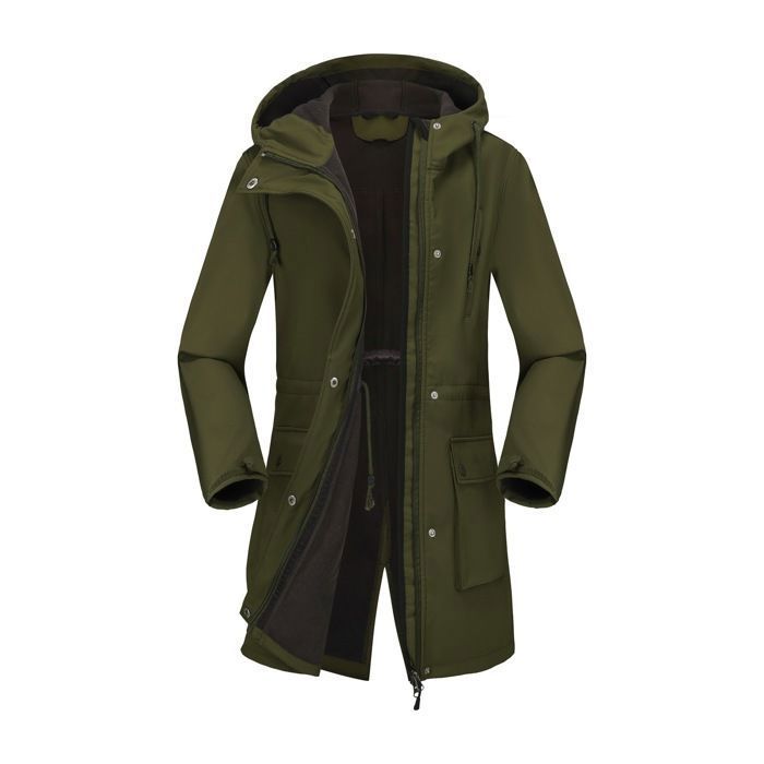 Veste Hiver Femme Chaude Imperméable Veste Coupe Vent Imperméable Doublée Polaire Femmes Vestes à Capuche de Randonnée Couleur Unie Manteau Épaissir Ample D'extérieur Décontractée Outwear avec Poche