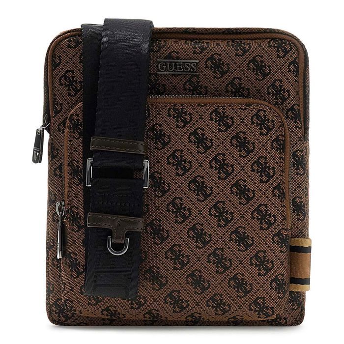 GUESS Sac à épaule bandoulière brun clair noir pour homme - Boston Crossbody Flat Coffee 329771
