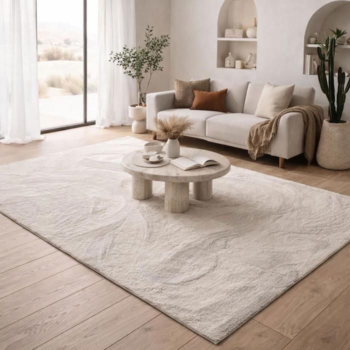 Tapis salon 80 x 150 cm gris uni design minimaliste structure dense et toucher doux LYN50