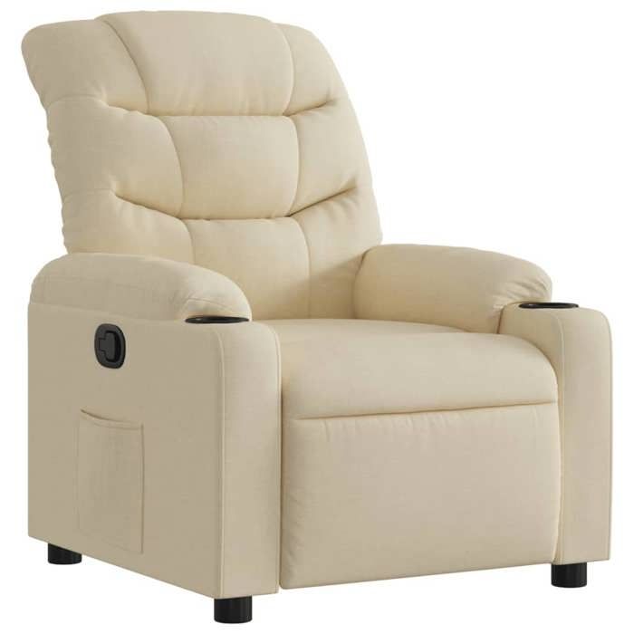 NEUF 2026 CHIC Fauteuil inclinable réglable SWEETY inclinaison manuelle Crème tissu 75.5x93x99.5 cm FF4172