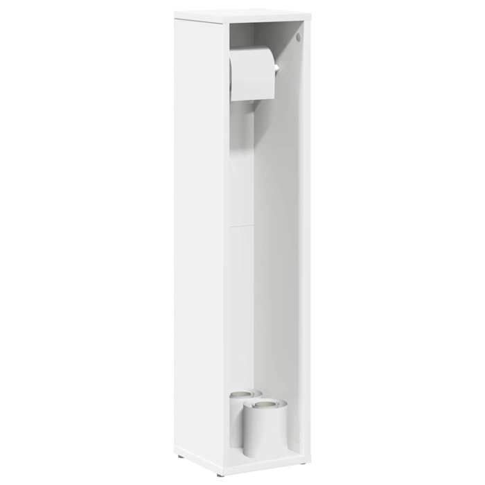 Blanc Meuble de salle de bain SARAZYJ ARMOIRE WC MODERNE avec porte-rouleau blanc 20 5x20x90 cm E2447