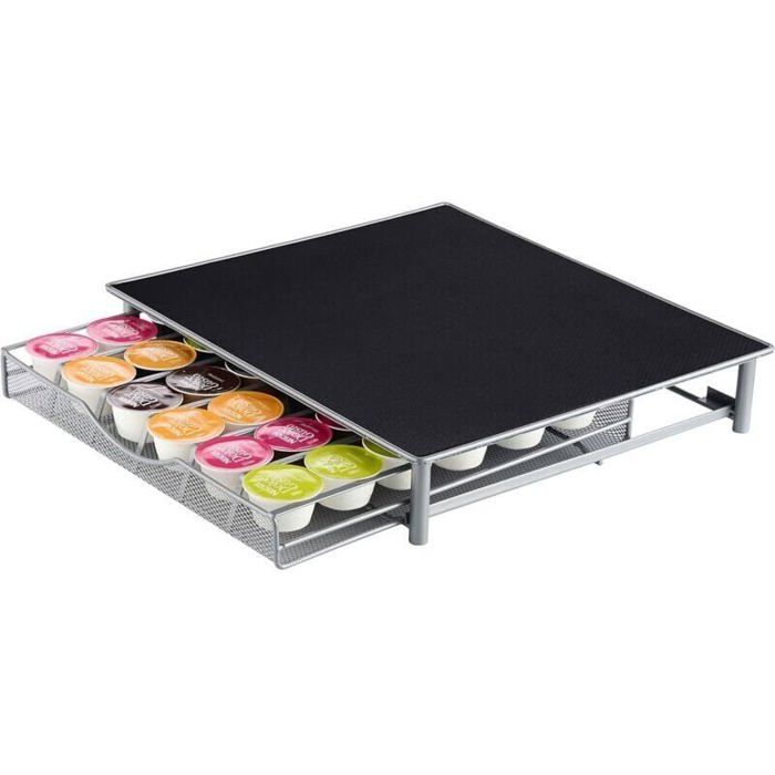 Cafedeco Distributeur De Capsules Nespresso Design Ultra Mince - 60 Capsules, Fixation Sans Outils, 47x33x1 Cm