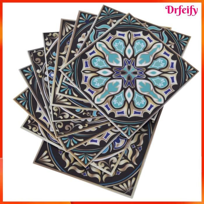 Décalcomanies de carreaux de mandala - AKOZON - Mandala W - PVC - 10x10 cm - Effet miroir imperméable