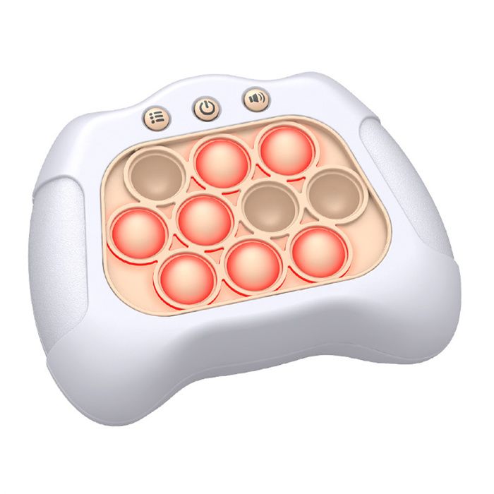 Console de jeu Push-to-Play pour enfants-Jeu de puzzle éducatif transfrontalier - décompressant de type « tape-taupe » - Blanche