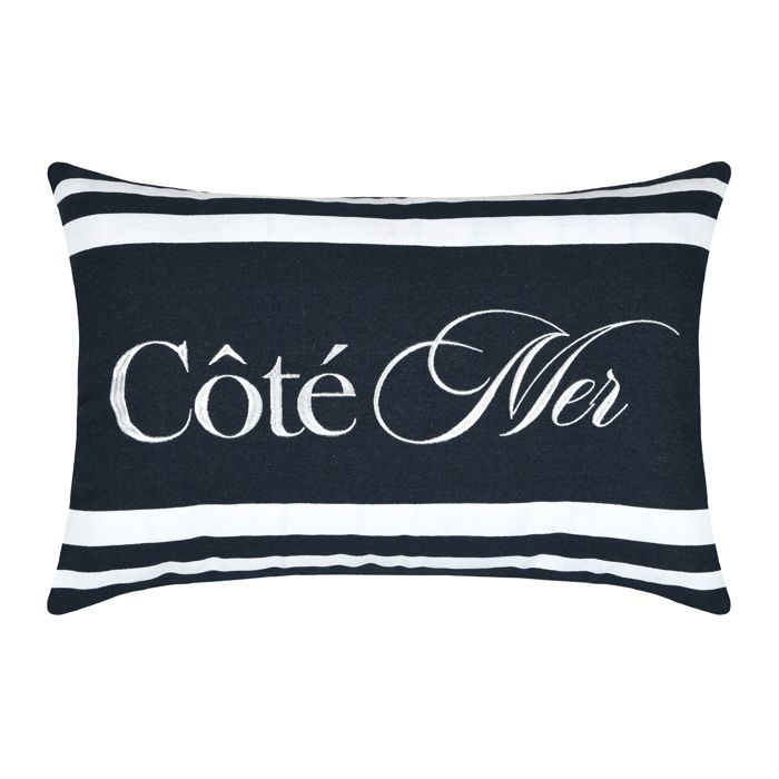 Coussin polycoton Côté Mer Bleu Marine 40x60 cm Coussin polycoton Côté Mer Bleu Marine 40x60 cm