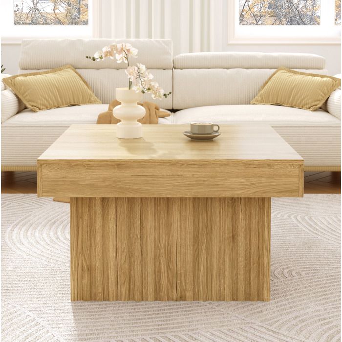 Table basse en bois naturel au design minimaliste pour salon ou bureau