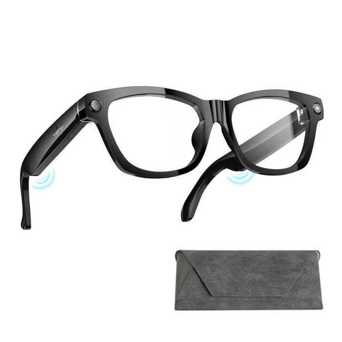 Blackview BV100 Lunettes Intelligentes AI avec Caméra HD Appels Bluetooth assistant & traduction 220 mAh Transparent