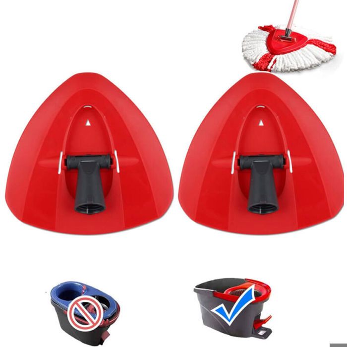 Tête de balai de rechange rouge compatible avec les accessoires de balai VI-Leda disque de balai pivotant triangulaire 2 pièce.
