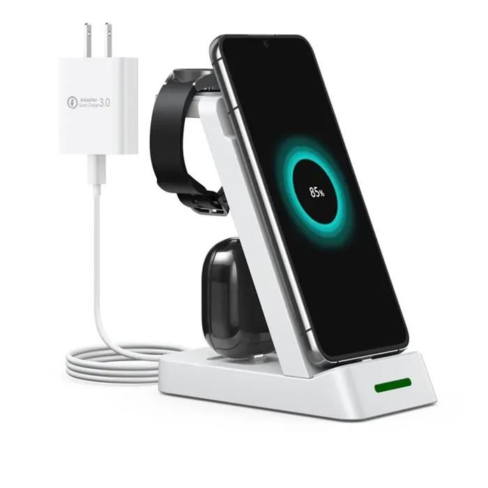 INF Chargeur sans fil 3 en 1 pour téléphone montre intelligente Câble de chargement Blanc -lan INF Chargeur sans fil 3 en 1 pour téléphone montre intelligente Câble de chargement Blanc -lan