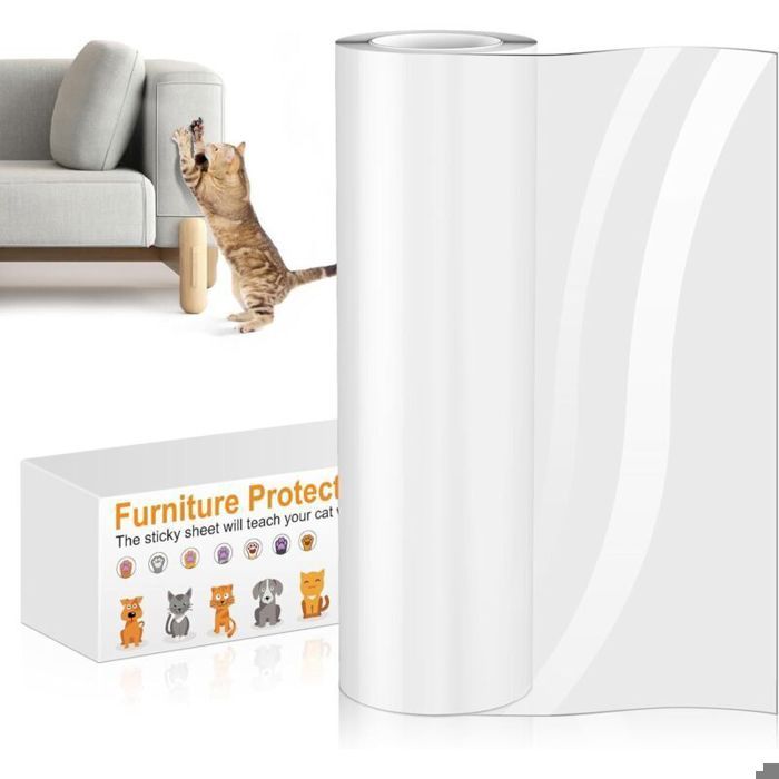 Protection Canape Chat Anti Griffe 30cm x 5m Sticker Transparent Autocollant Rouleau Protecteur de Rayure