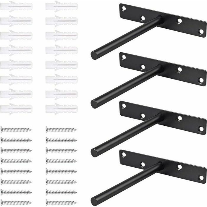 4pcs support détagère flottante acier massif caché étagère aveugle caché avec des vis marques détagère invisibles en ac