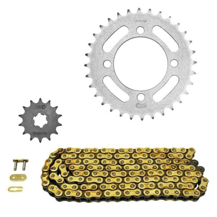 Kit Chaîne 420 Pour Yamaha LB 50 Chappy - Pignon 14, Couronne 32 - Compatible 1F0 1985-1989 - Neuf Sous Emballage