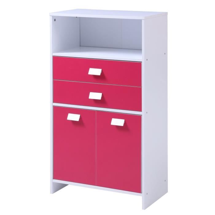 Top Meuble Bas De Salle De Bain L 60 Cm Blanc Et Fushia Mat Cdiscount Maison