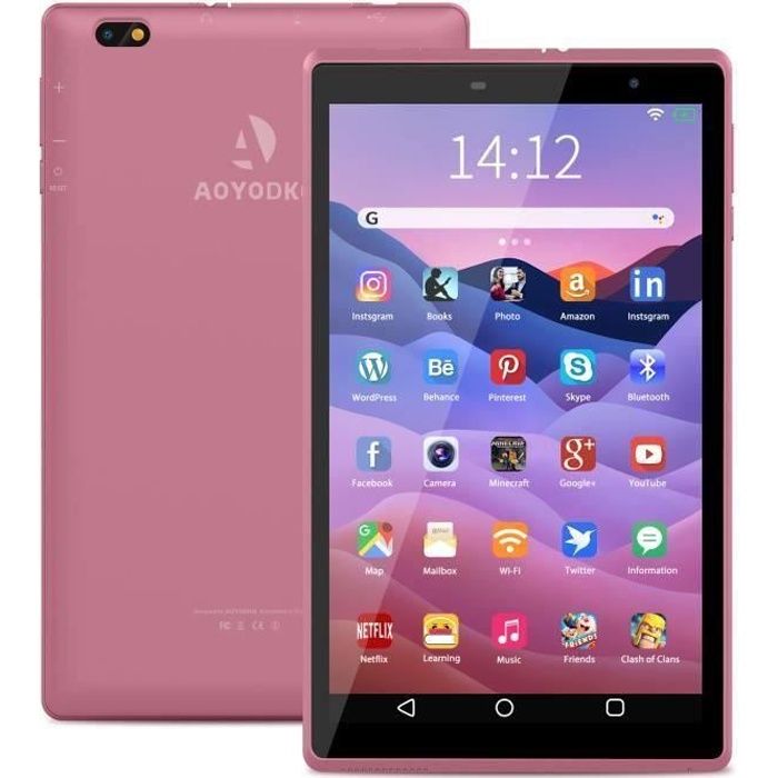 Tablette Tactile 8 Pouces IPS Android 10.0 Certifié par Google GMS Tablette pour Enfant 3Go RAM +32Go ROM/128 Go Extensible Quad Core Touch WiFi Tablettes PC Noir