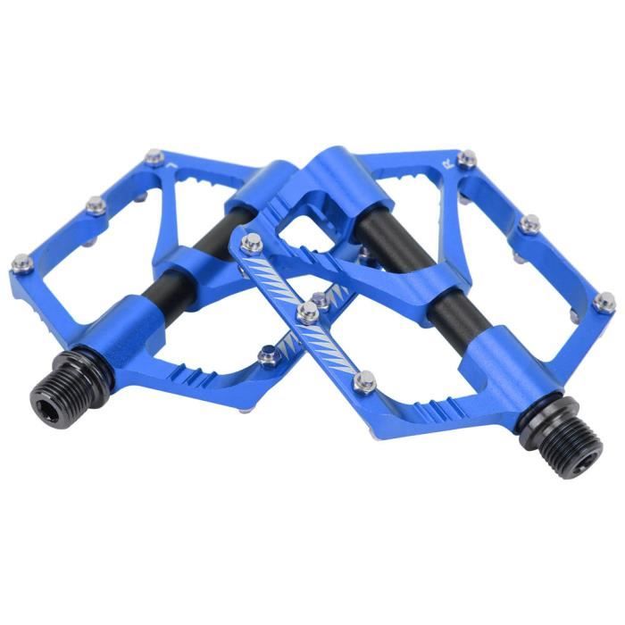 Pédales De Vélo Plates En Aluminium - 3 Roulements Scellés, 12 Picots Antidérapants - Pour VTT, Route, BMX - 387g La Paire